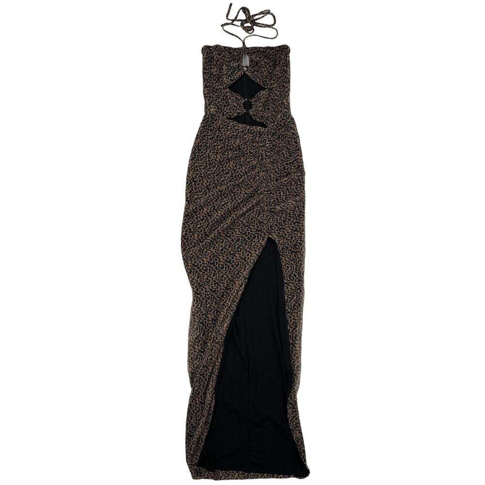 Nookie - Havana Cut Out Maxi Dress in Leopard Print Brown